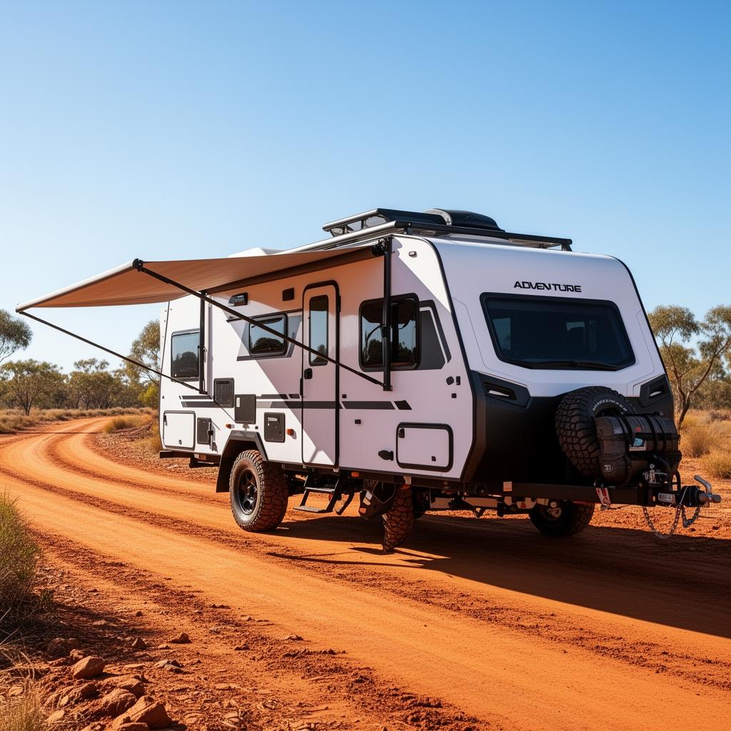 Off road caravan in the Australian bush